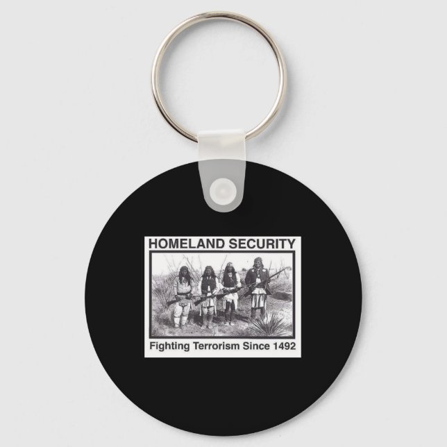 Black Photo Indian Homeland Security Key Ring (Front)