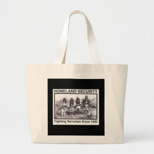 Black Photo Indian Homeland Security Large Tote Bag