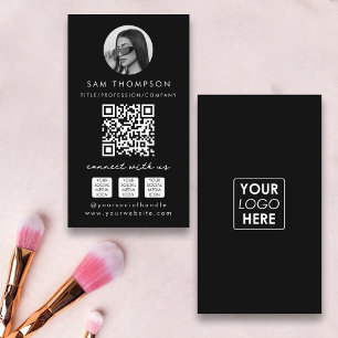 Black Photo Influencer Template  Business Card