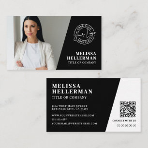 Black Photo QR Code Logo Business Card
