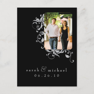 Black Photo Save the Date 04 Announcement Postcard