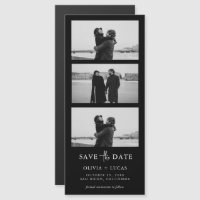 Black Photo Strip Magnetic Wedding Save The Date