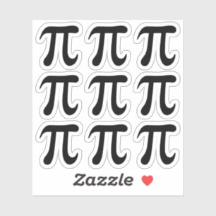 Black pi symbol stickers, set of nine