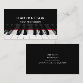 Black Piano keys Piano Business Card