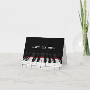 Black piano keys tuts happy birthday card