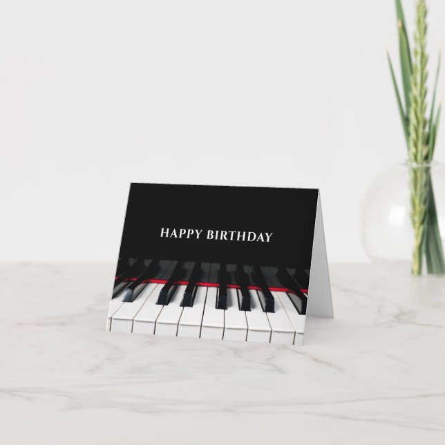 Black piano keys tuts happy birthday card (Front)