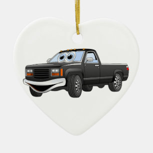 Black Pick Up Truck Cartoon Ceramic Tree Decoration