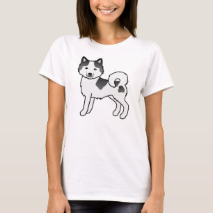 Black Piebald Alaskan Malamute Cute Cartoon Dog T-Shirt