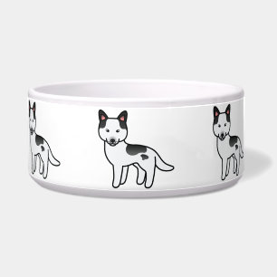 Black Piebald Cartoon Siberian Husky