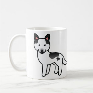 Black Piebald Cartoon Siberian Husky Coffee Mug