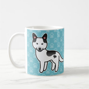 Black Piebald Cartoon Siberian Husky Coffee Mug