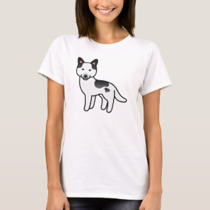 Black Piebald Cartoon Siberian Husky Dog T-Shirt