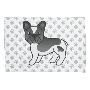 Black Piebald French Bulldog Cute Cartoon Dog Pillowcase