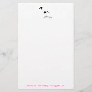 Black Piebald Great Dane Stationery