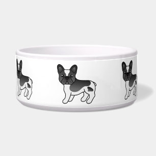 Black Pied French Bulldog Cute Cartoon Dog