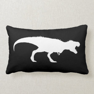 Black Pillow with T-Rex Silhouette