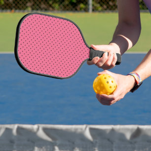 Black Pin Dots On Pink Pickleball Paddle