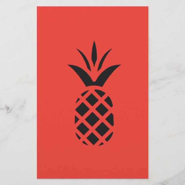 Black Pine Apple in Red Stationery (Front)