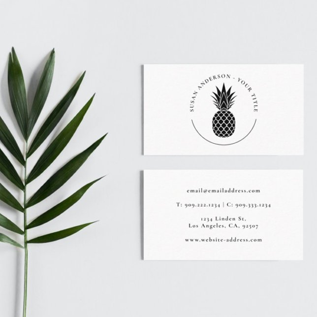 Black Pineapple Logo Business Card (Creator Uploaded)