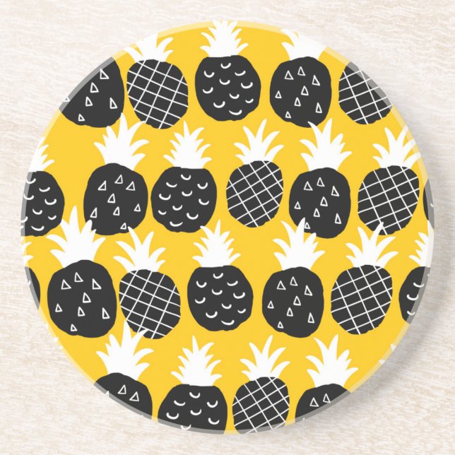 Black pineapples coaster (Front)
