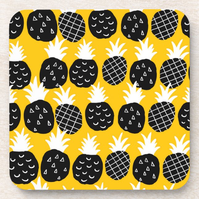 Black pineapples coaster (Front)