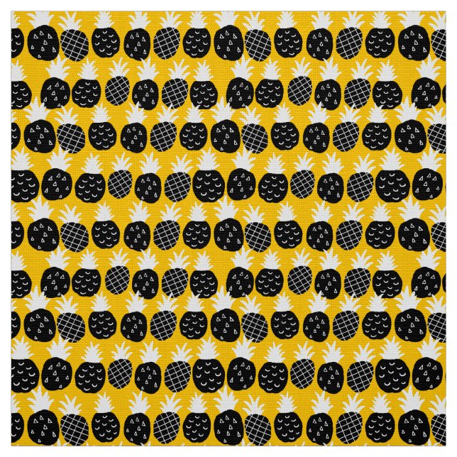 Black pineapples fabric (Swatch)