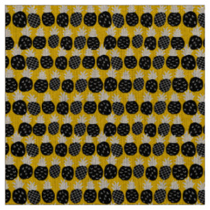 Black pineapples fabric
