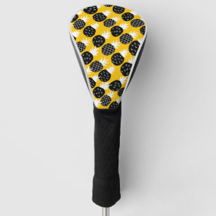 Black pineapples golf head cover