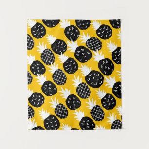 Black pineapples tapestry