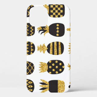 Black Pineapples: Unique Textured Set iPhone 12 Case