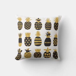 Black Pineapples: Unique Textured Set Cushion