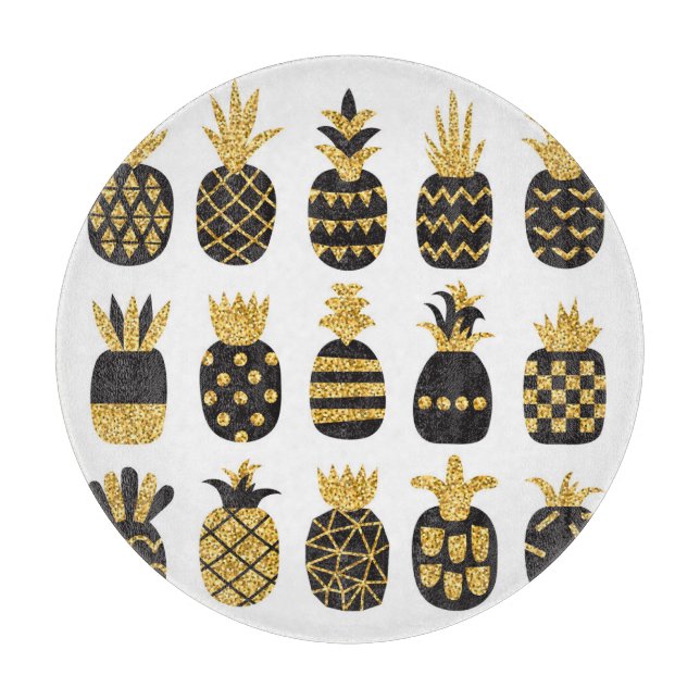 Black Pineapples: Unique Textured Set Cutting Board (Front)