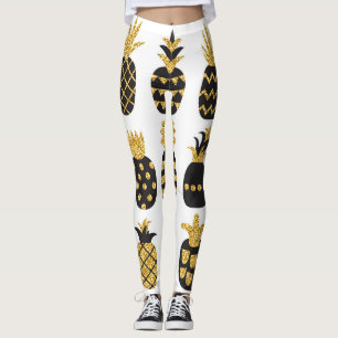 Black Pineapples: Unique Textured Set Leggings