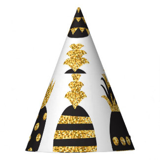 Black Pineapples: Unique Textured Set Party Hat