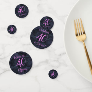 Black Pink 40 and Fabulous Birthday Party Confetti