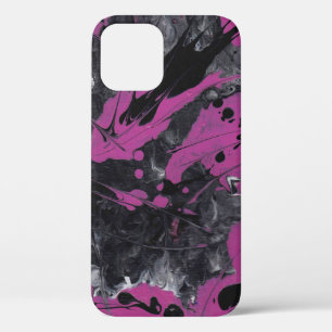 Black pink abstract shell. iPhone 12 case