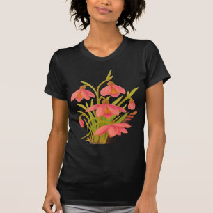 Black, Pink and Green Floral T-shirt