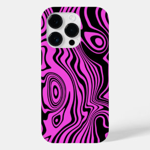 Black Pink Art Waves iPhone Case - Choose Colour