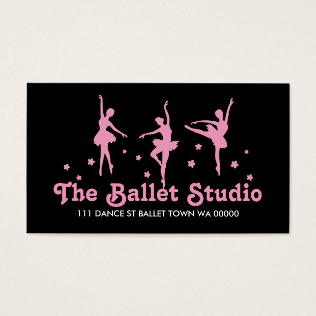 Black & Pink Ballet Ballerina Dance Lessons Studio (Front)