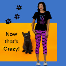 Black Pink Blue Customised Crazy Cat Woman