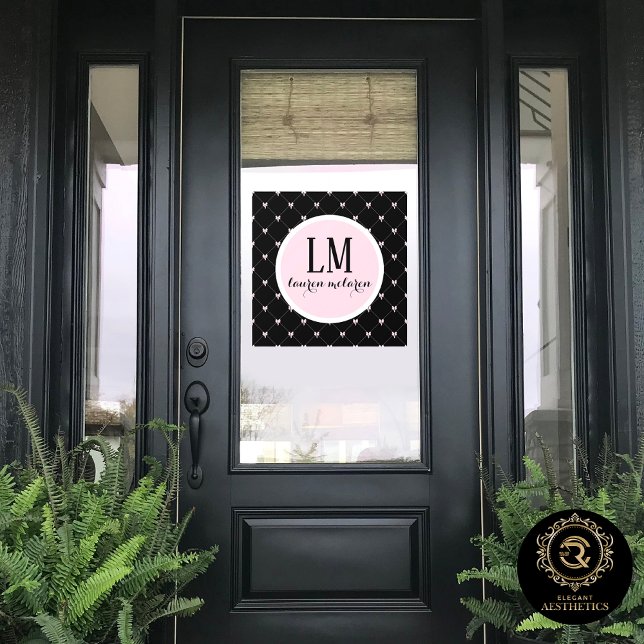 Black & Pink Bow Monogram (Creator Uploaded)