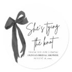 Black Pink Bow She's Tying the Knot Bridal Shower