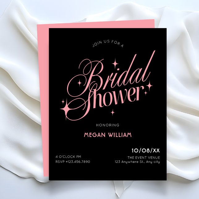 Black Pink bridal shower Invitation (Creator Uploaded)