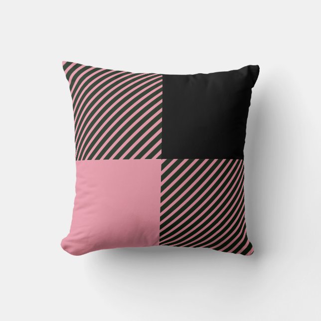 Black Pink Buffalo Plaid Pattern  Cushion (Front)