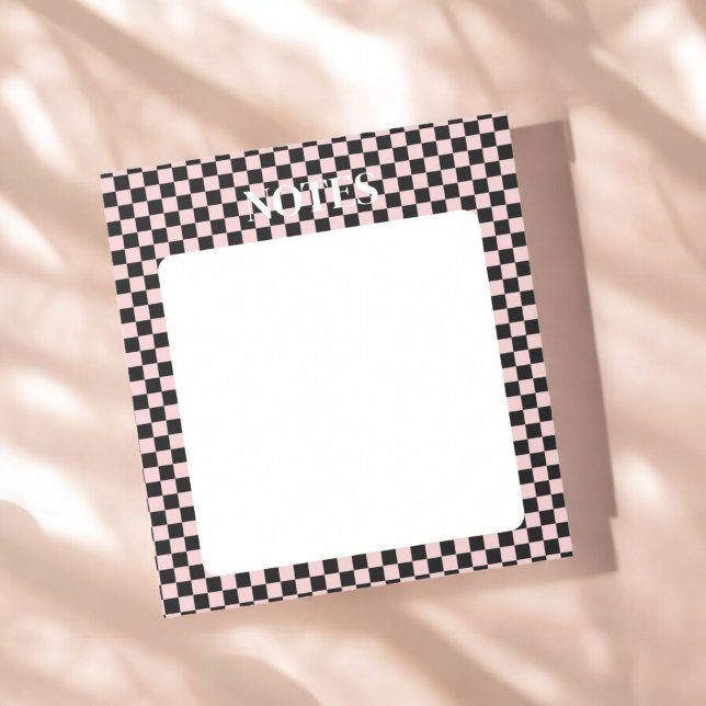 Black & Pink Chequered Bold & Customisable Notepad (Creator Uploaded)