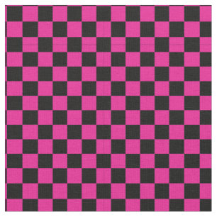 Black & Pink Chequered Pattern Fabric