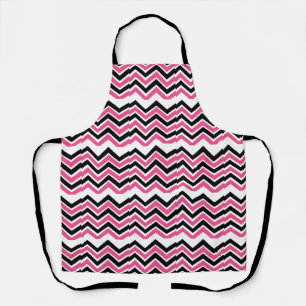 Black Pink Chevron Stripe  Apron