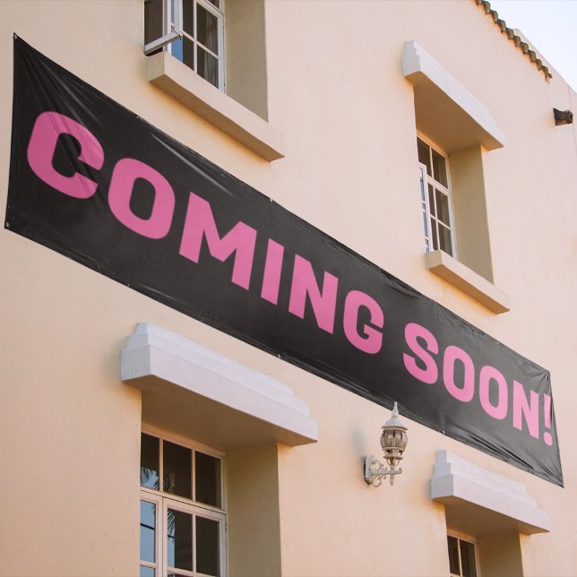 Black & Pink Coming Soon Text Promotional Sign (Creator Uploaded)