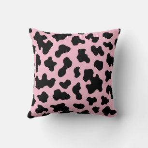 Black & Pink Cow Cowhide Print  Cushion