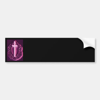 Black & Pink Cross Bumper Sticker, Easy to Design Bumper Sticker